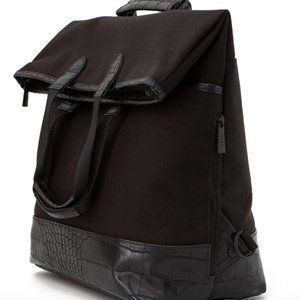 BEIS The Convertible Backpack in Black Croc